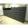 Charcoal 5 Drawer Lateral File Cabinet, Locking